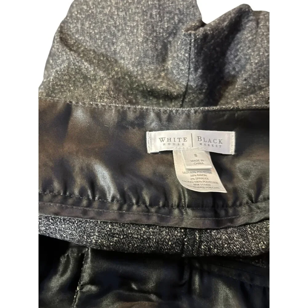 White House Black Market Womens 8 Used Black Gray Tweed Capri Pants - Picture 14 of 14